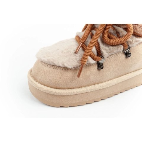 D.Franklin buty śniegowce damskie zimowe modne futerko ocieplane brązowe beżowe wysokie