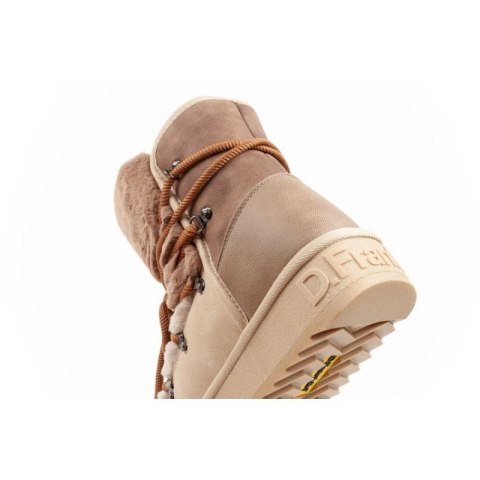 D.Franklin buty śniegowce damskie zimowe modne futerko ocieplane brązowe beżowe wysokie