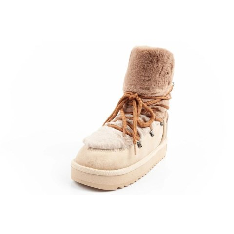 D.Franklin buty śniegowce damskie zimowe modne futerko ocieplane brązowe beżowe wysokie