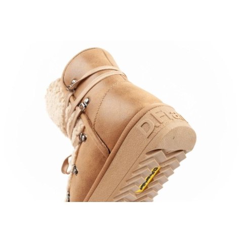 D.Franklin buty śniegowce damskie zimowe modne futerko ocieplane brązowe beżowe