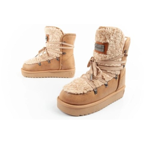D.Franklin buty śniegowce damskie zimowe modne futerko ocieplane brązowe beżowe