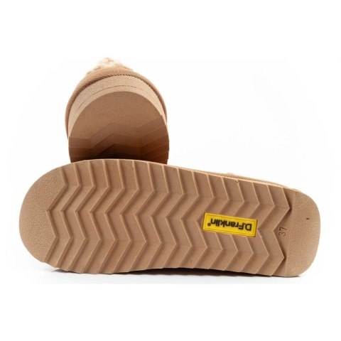 D.Franklin buty śniegowce damskie zimowe modne futerko ocieplane brązowe beżowe