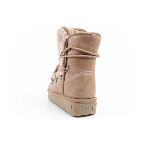 D.Franklin buty śniegowce damskie zimowe modne futerko ocieplane brązowe wysokie