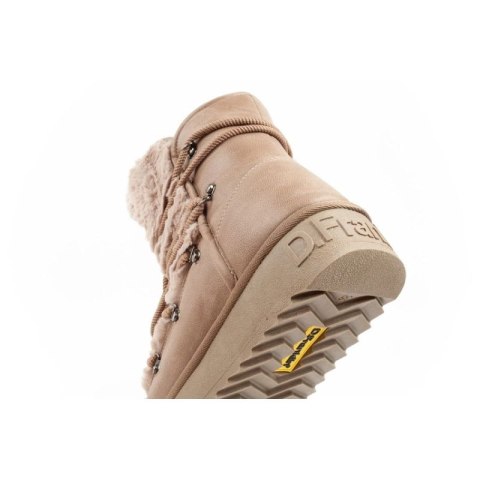 D.Franklin buty śniegowce damskie zimowe modne futerko ocieplane brązowe wysokie