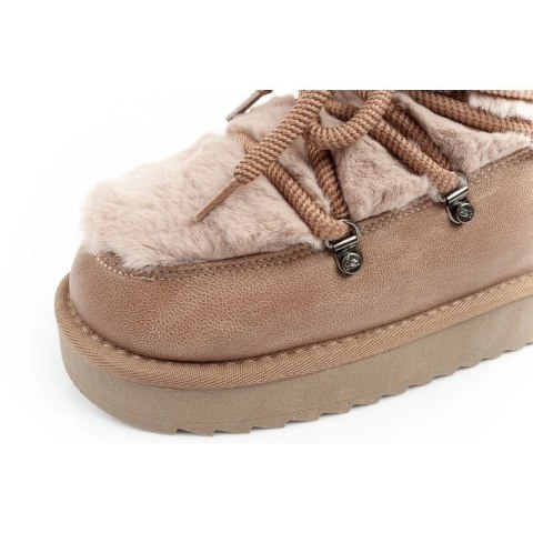 D.Franklin buty śniegowce damskie zimowe modne futerko ocieplane brązowe wysokie