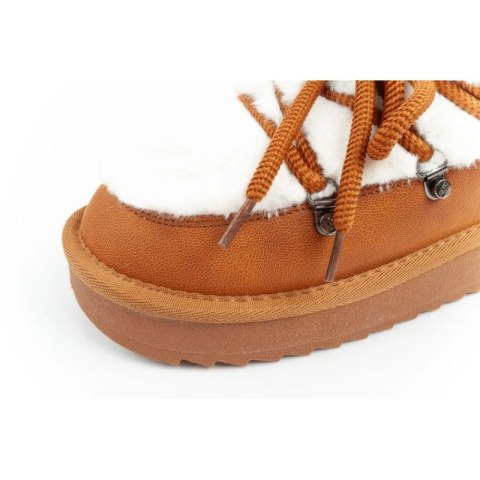 D.Franklin buty śniegowce damskie zimowe modne futerko ocieplane brązowe za kostkę