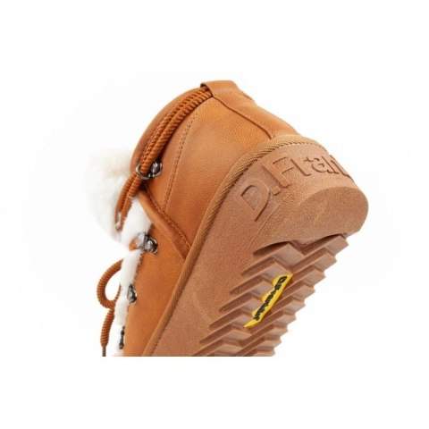 D.Franklin buty śniegowce damskie zimowe modne futerko ocieplane brązowe za kostkę