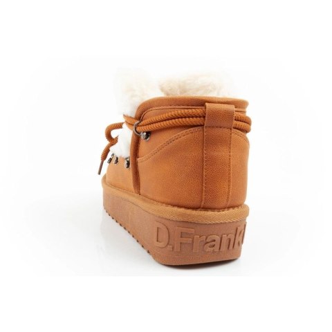 D.Franklin buty śniegowce damskie zimowe modne futerko ocieplane brązowe za kostkę