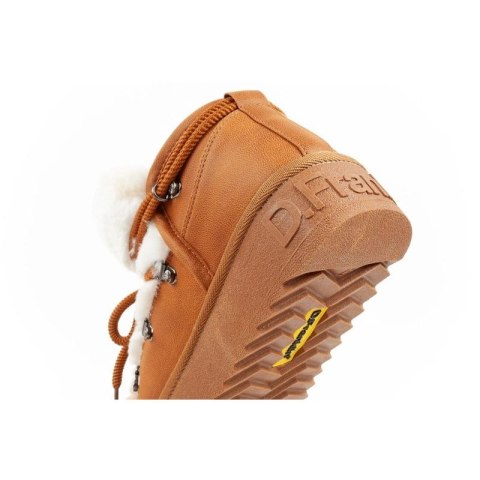 D.Franklin buty śniegowce damskie zimowe modne futerko ocieplane brązowe za kostkę