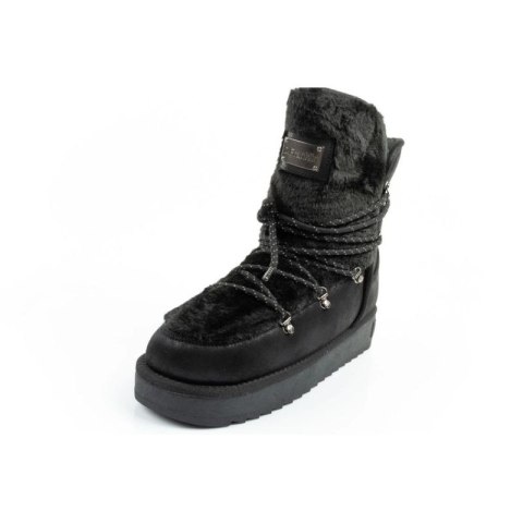 D.Franklin buty śniegowce damskie zimowe modne futerko ocieplane czarne