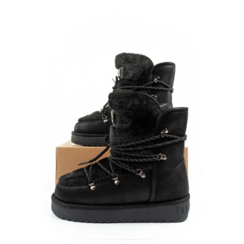 D.Franklin buty śniegowce damskie zimowe modne futerko ocieplane czarne