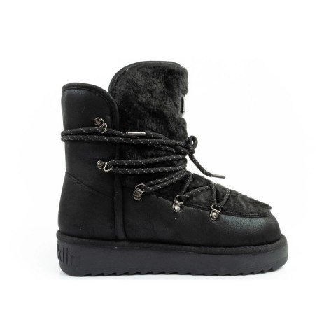 D.Franklin buty śniegowce damskie zimowe modne futerko ocieplane czarne