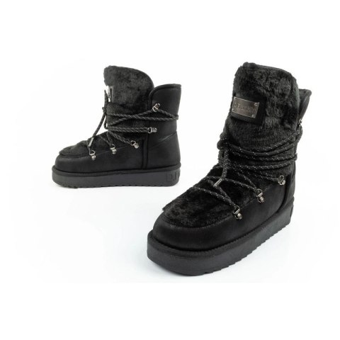 D.Franklin buty śniegowce damskie zimowe modne futerko ocieplane czarne
