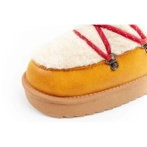 D.Franklin buty śniegowce damskie zimowe modne futerko ocieplane musztardowe
