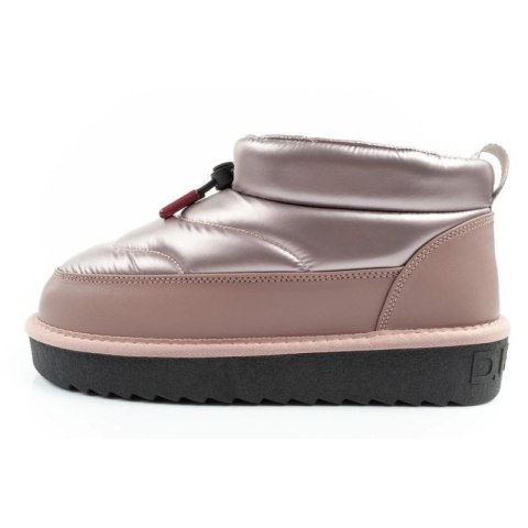 D.Franklin buty śniegowce damskie zimowe modne ocieplane botki różowe złoto