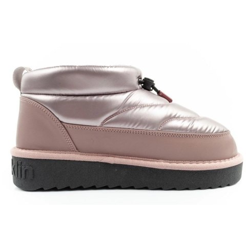 D.Franklin buty śniegowce damskie zimowe modne ocieplane botki różowe złoto