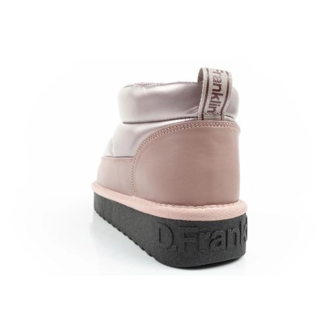 D.Franklin buty śniegowce damskie zimowe modne ocieplane botki różowe złoto