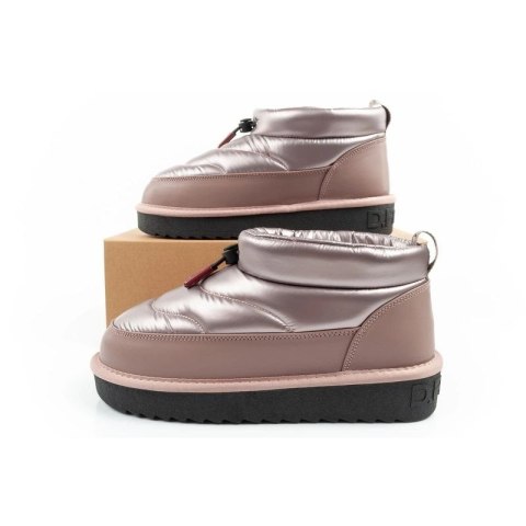 D.Franklin buty śniegowce damskie zimowe modne ocieplane botki różowe złoto