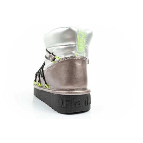 D.Franklin buty śniegowce damskie zimowe modne ocieplane botki srebrne