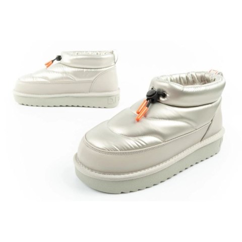 D.Franklin buty śniegowce damskie zimowe modne ocieplane botki srebrne