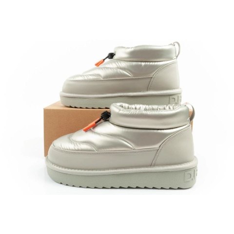 D.Franklin buty śniegowce damskie zimowe modne ocieplane botki srebrne