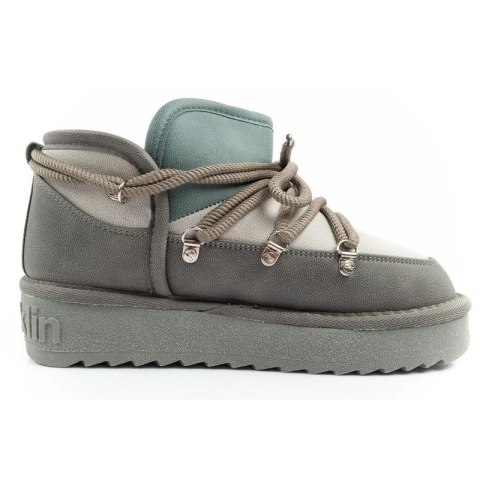 D.Franklin buty śniegowce damskie zimowe modne ocieplane botki szare