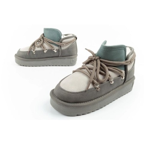 D.Franklin buty śniegowce damskie zimowe modne ocieplane botki szare