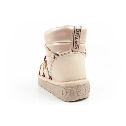 D.Franklin buty śniegowce damskie zimowe modne ocieplane botki złote