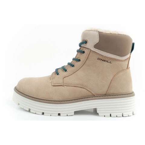 O'neill buty trapery zimowe damskie botki za kostkę ocieplane modne beżowe białe