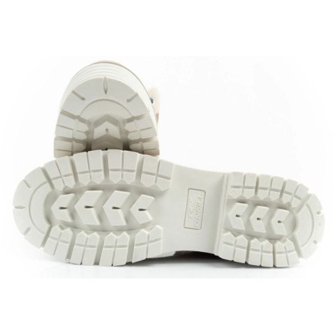 O'neill buty trapery zimowe damskie botki za kostkę ocieplane modne beżowe białe