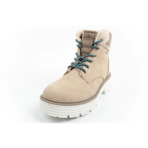 O'neill buty trapery zimowe damskie botki za kostkę ocieplane modne beżowe białe