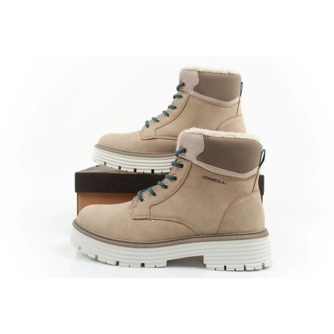 O'neill buty trapery zimowe damskie botki za kostkę ocieplane modne beżowe białe