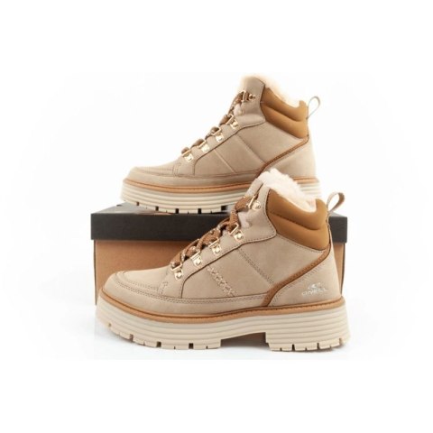 O'neill buty trapery zimowe damskie botki za kostkę ocieplane modne beżowe brązowe