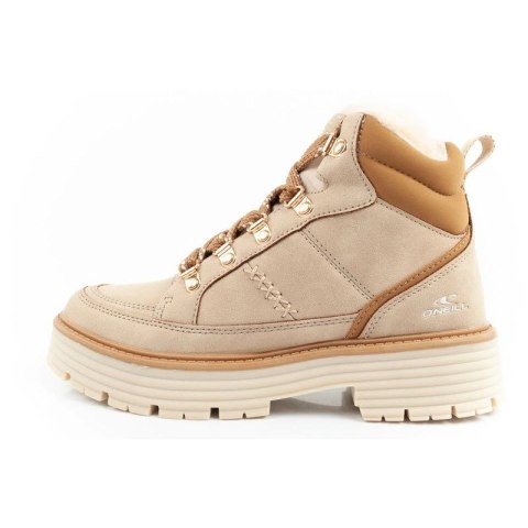 O'neill buty trapery zimowe damskie botki za kostkę ocieplane modne beżowe brązowe