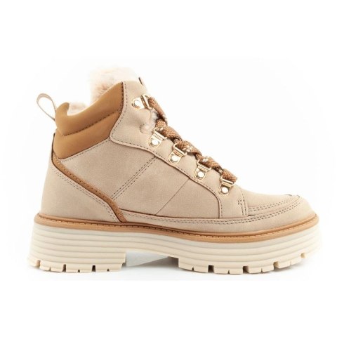 O'neill buty trapery zimowe damskie botki za kostkę ocieplane modne beżowe brązowe