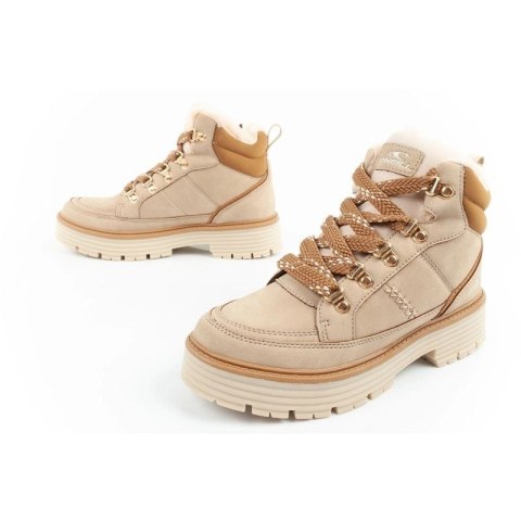 O'neill buty trapery zimowe damskie botki za kostkę ocieplane modne beżowe brązowe