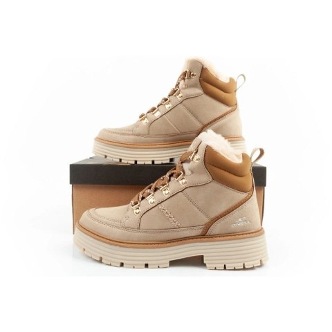 O'neill buty trapery zimowe damskie botki za kostkę ocieplane modne beżowe brązowe