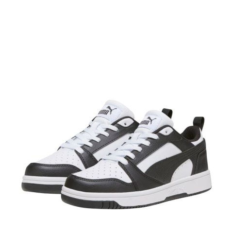 Buty dla dzieci Puma Rebound V6 Lo Mid biało-czarne 393833 01