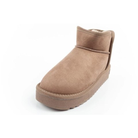 D.Franklin buty śniegowce damskie zimowe modne futerko ocieplane botki brązowe za kostkę