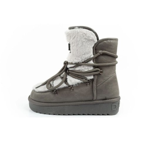 D.Franklin buty śniegowce damskie zimowe modne futerko ocieplane szare