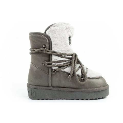 D.Franklin buty śniegowce damskie zimowe modne futerko ocieplane szare