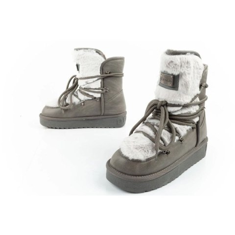 D.Franklin buty śniegowce damskie zimowe modne futerko ocieplane szare