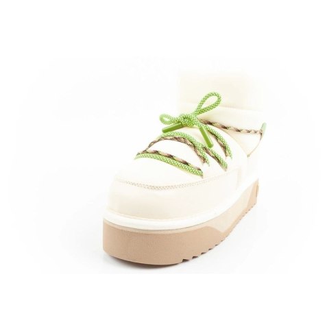 Buty śniegowce damskie zimowe D.Franklin modne futerko ocieplane botki beżowe zielone