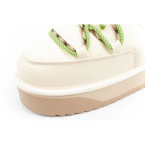 Buty śniegowce damskie zimowe D.Franklin modne futerko ocieplane botki beżowe zielone