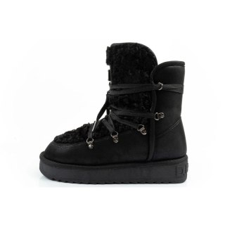 D.Franklin buty śniegowce damskie zimowe modne futerko ocieplane czarne wysokie