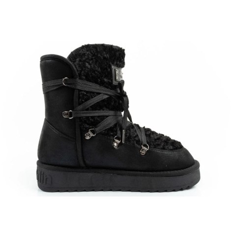 D.Franklin buty śniegowce damskie zimowe modne futerko ocieplane czarne wysokie