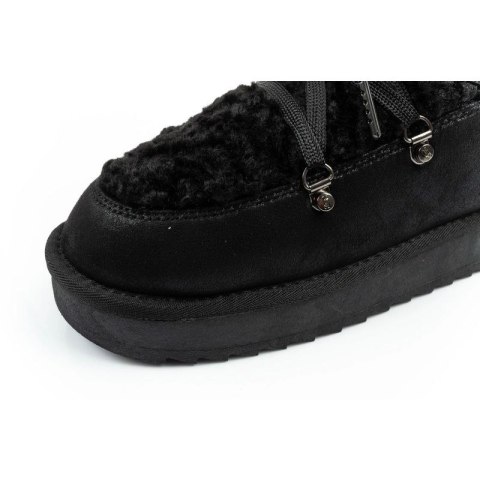 D.Franklin buty śniegowce damskie zimowe modne futerko ocieplane czarne wysokie