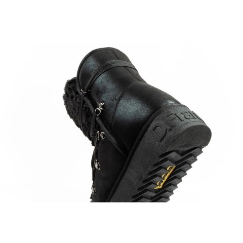 D.Franklin buty śniegowce damskie zimowe modne futerko ocieplane czarne wysokie