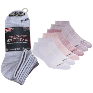 Skechers 6pk Womens Non Terry Low Cut Socks S108498-PNK Różowe 36-40