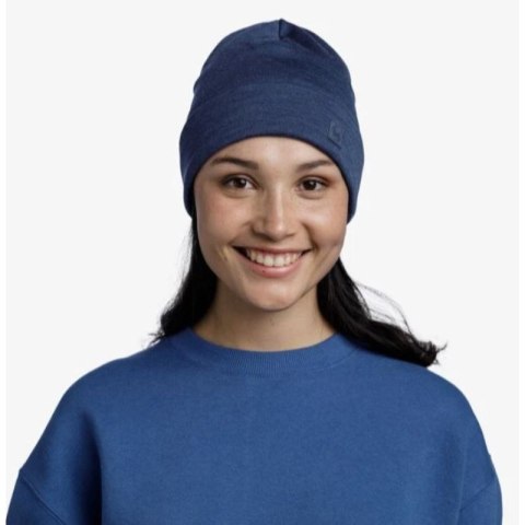 Czapka BUFF MERINO HEAVYWEIGHT BEANIE SOLID NIGHT BLUE